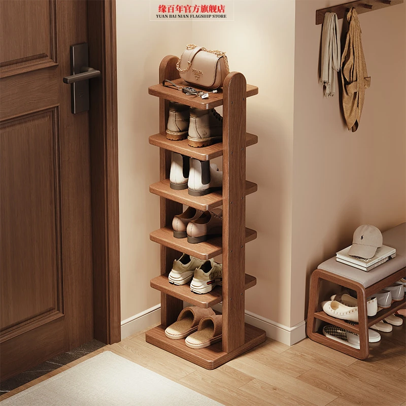 实木鞋架多层家用门口入户玄关小窄置物架2025新款简易不占地鞋柜