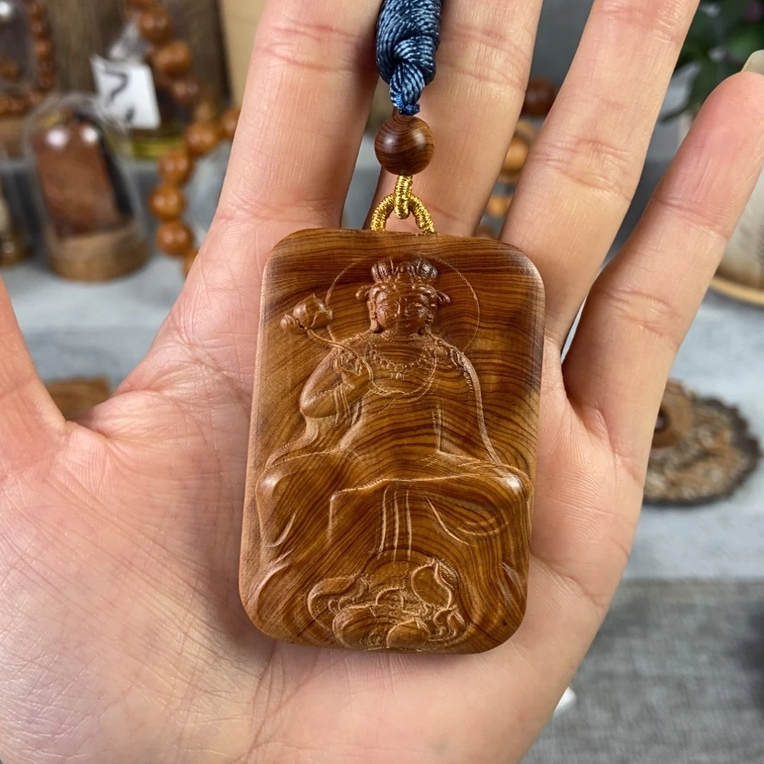 柏木（崖柏）手串/手链北太行高崖骨料红骨料观音菩萨4/6