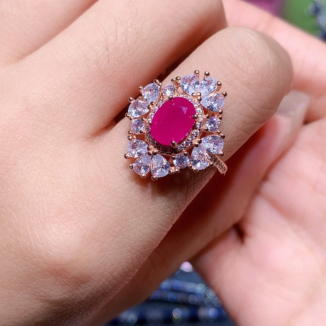 银S925镶嵌红宝石戒指