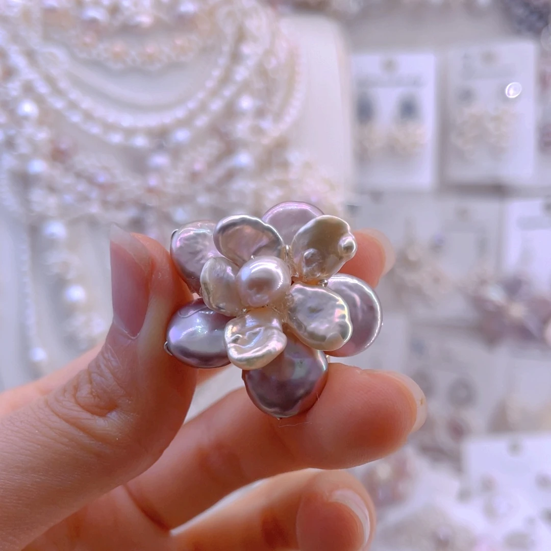 未镶嵌耳饰淡水珍珠胸针