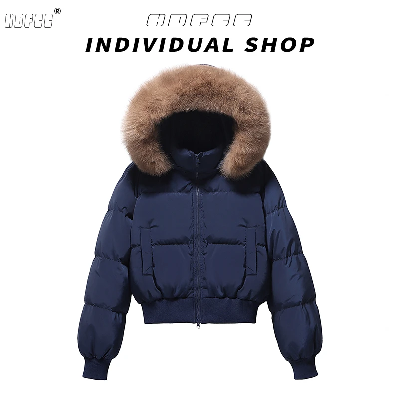 现货美式辣妹风收腰显瘦短款棉衣冬季设计感加厚保暖毛领连帽棉服