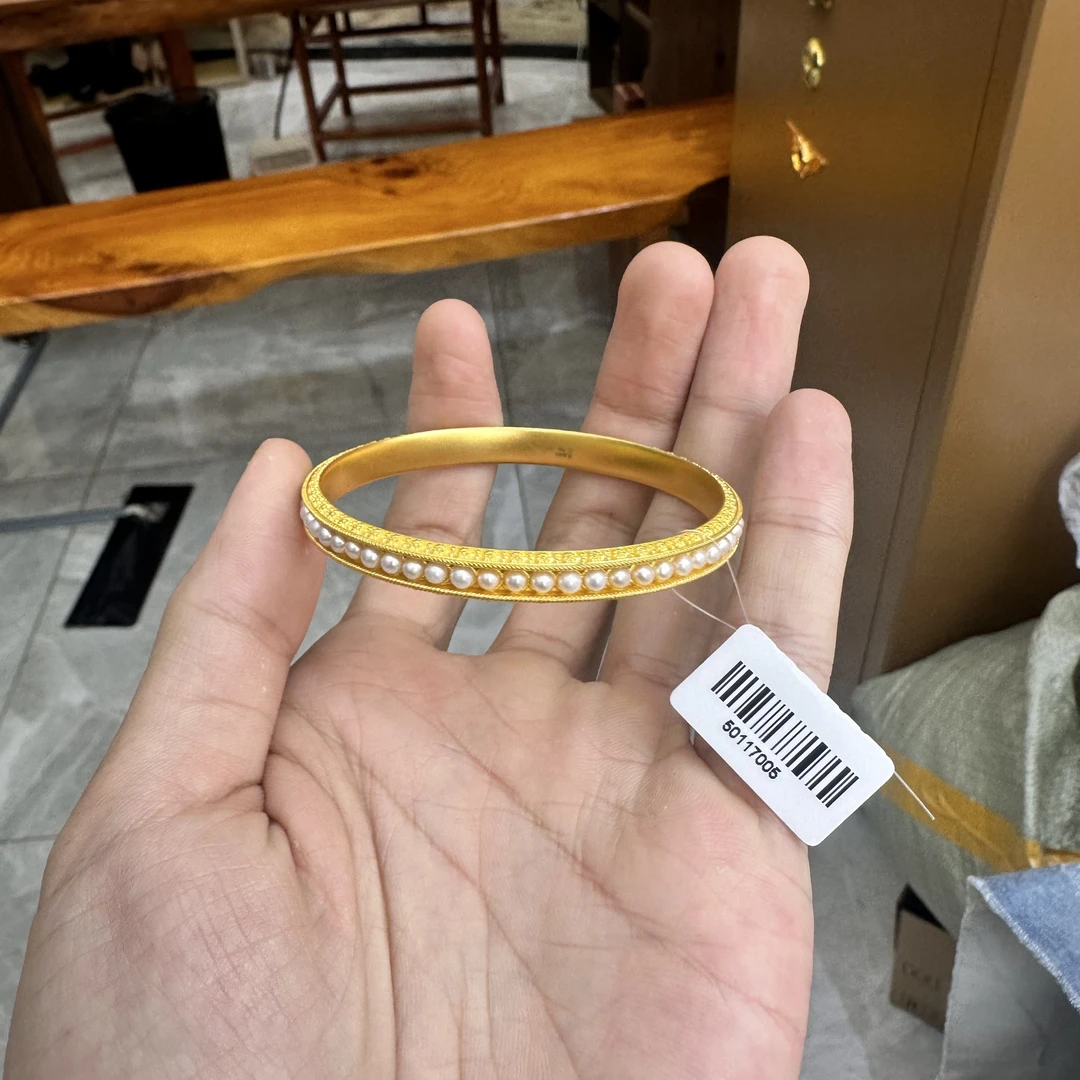 足金999镶嵌手镯