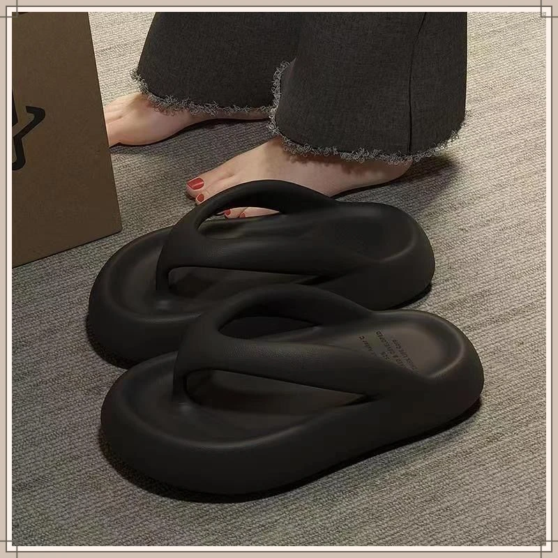 踩屎感人字拖鞋女款新款DYL时尚网红厚底防滑沙滩拖鞋女外【悦成】