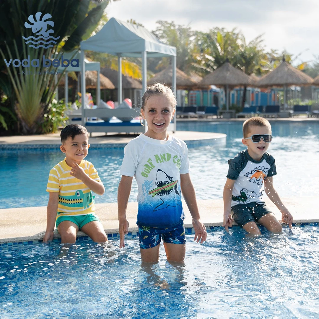 vodabeba 儿童泳衣男童防晒泳衣分体小宝宝游泳衣男孩2025新款