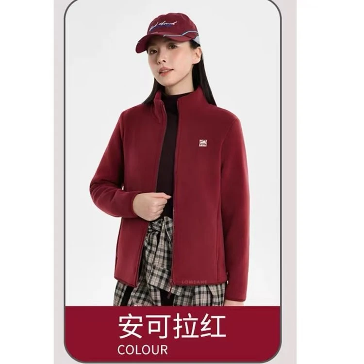 女防风加绒加厚保暖常规款短外套开衫短款时尚双面