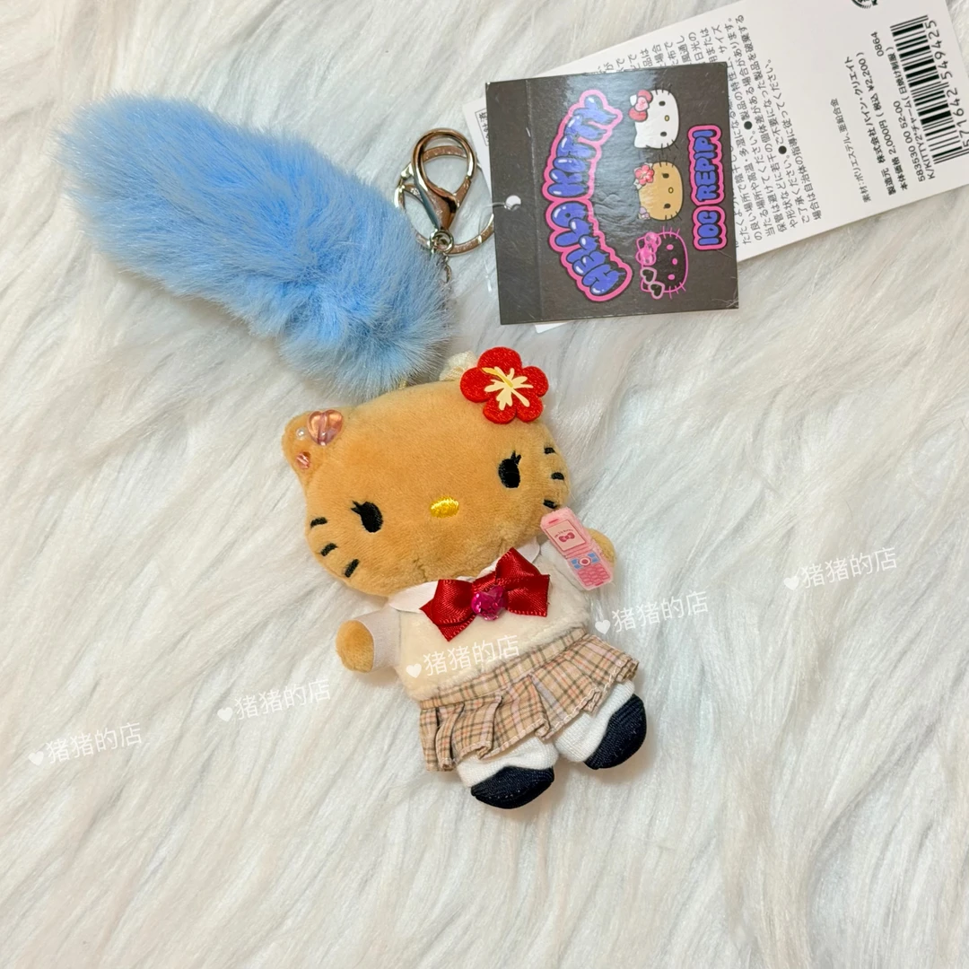 【日本限定】正品Ripipi联名三丽鸥黑皮制服打电话kitty挂件