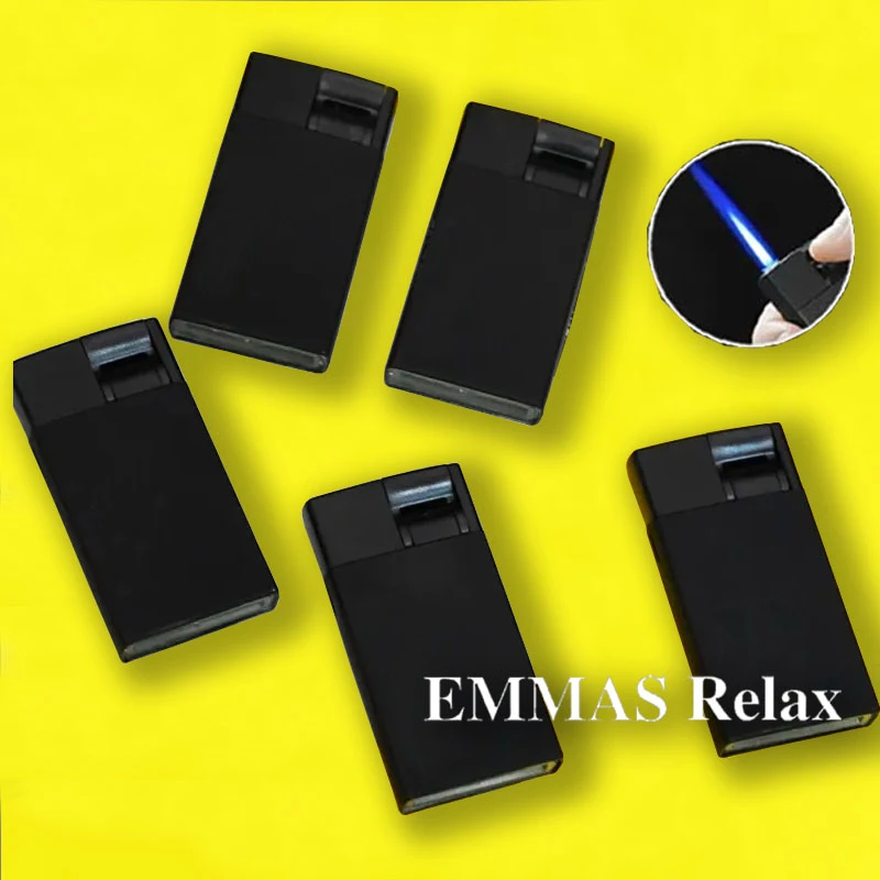 纯黑摇杆创意打火机蓝焰直冲金属防风个性创意批发印字定制可充气