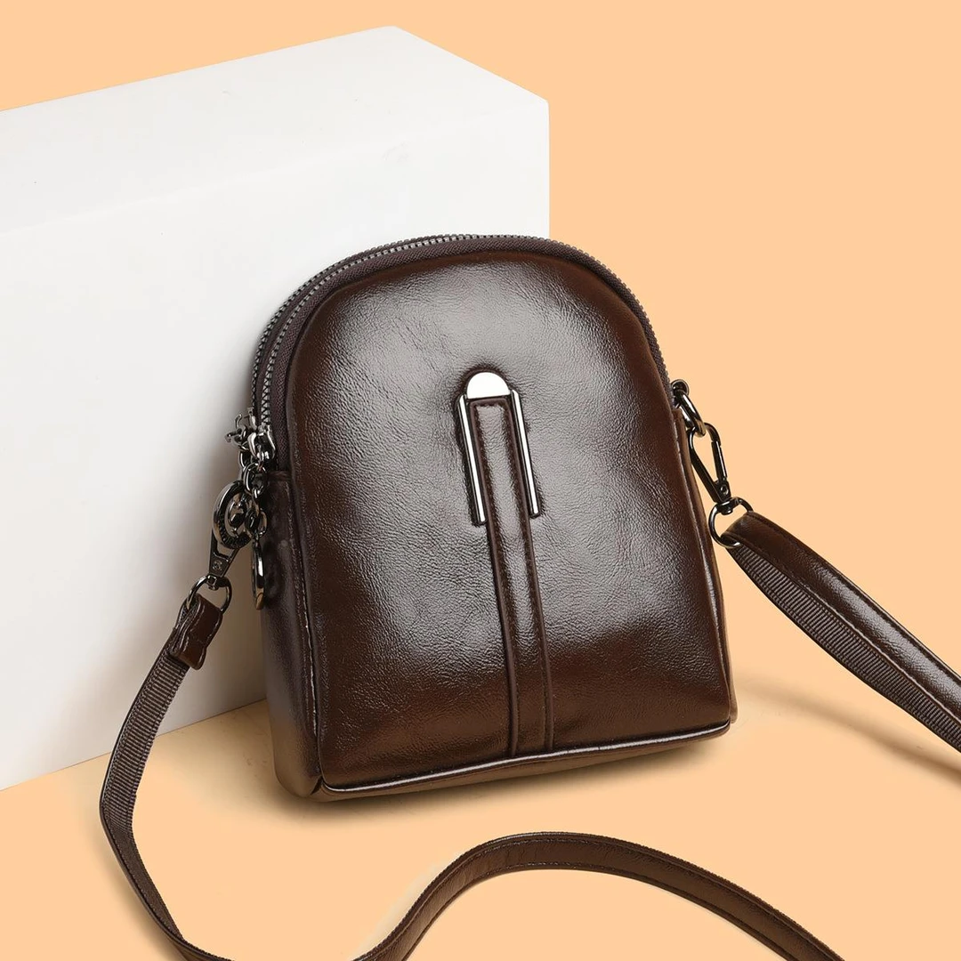 袋鼠女包真皮小包包2025新款百搭手机包时尚简约单肩斜挎包妈妈包