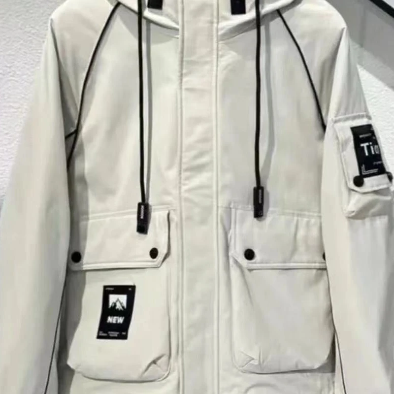 66205白【意麦户外先锋】新款防寒工装连帽保暖外套