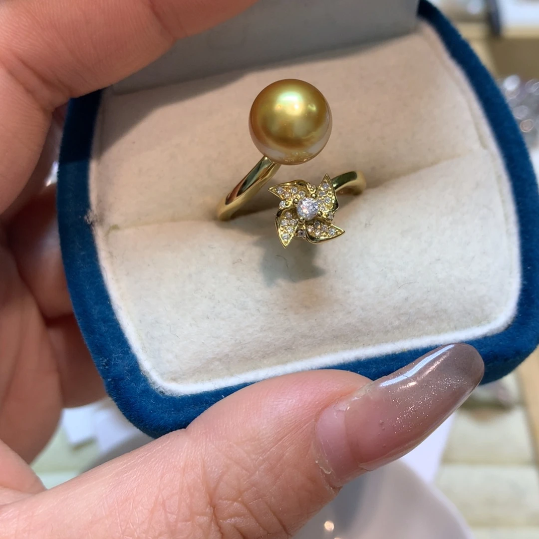 海水珍珠戒指银S925镶嵌