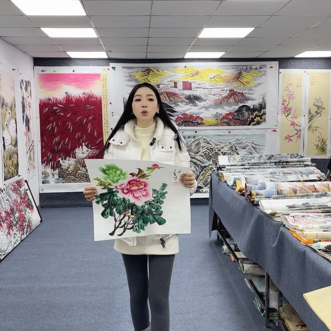 国画国画作品小姐姐放漏…