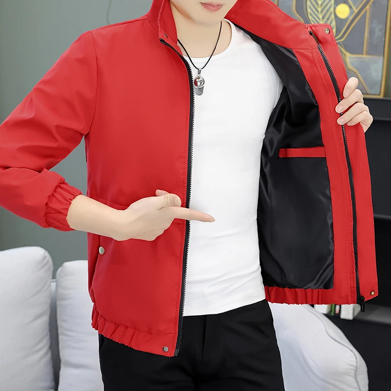 2025潮流新款男士宽松时尚百搭春秋季立领上衣夹克青少年男士外套