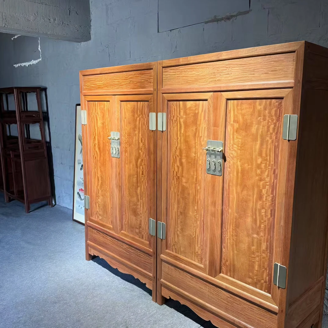 衣柜家用对开门固定挂杆双门红木家具大容量新中式卯榫储藏古典