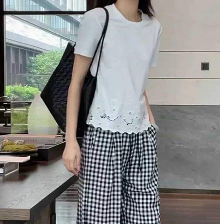 【XIAOHUIHUI】25夏  主播精选  下摆设计正肩短袖