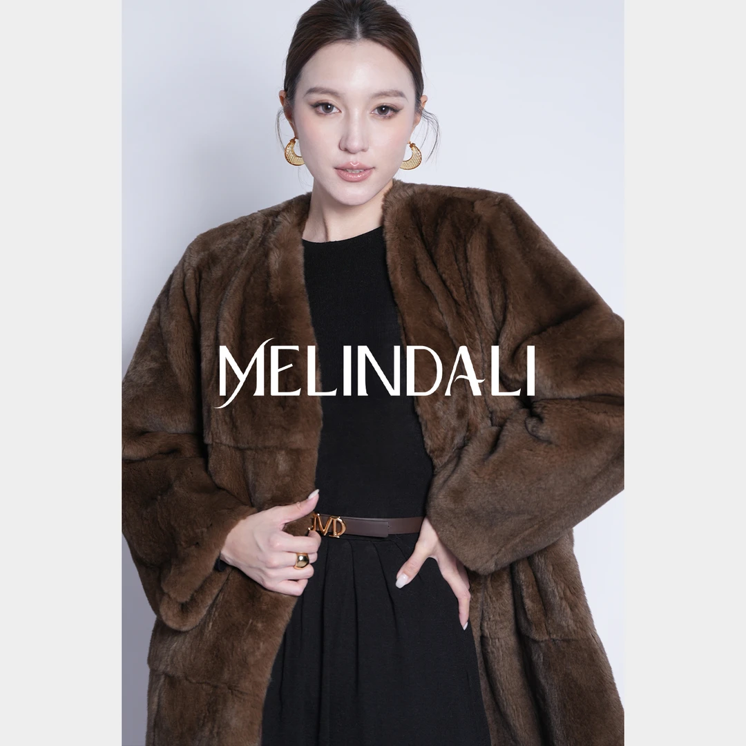 Melinda Li【浓情深啡】黑标中古整皮双染色獭兔毛宾霸里布皮草外套