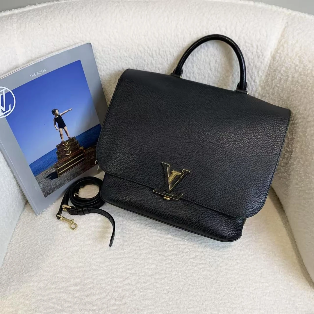 95新 LouisVuitton/路易威登 壹臻/黑金全皮volta邮差包 58598313