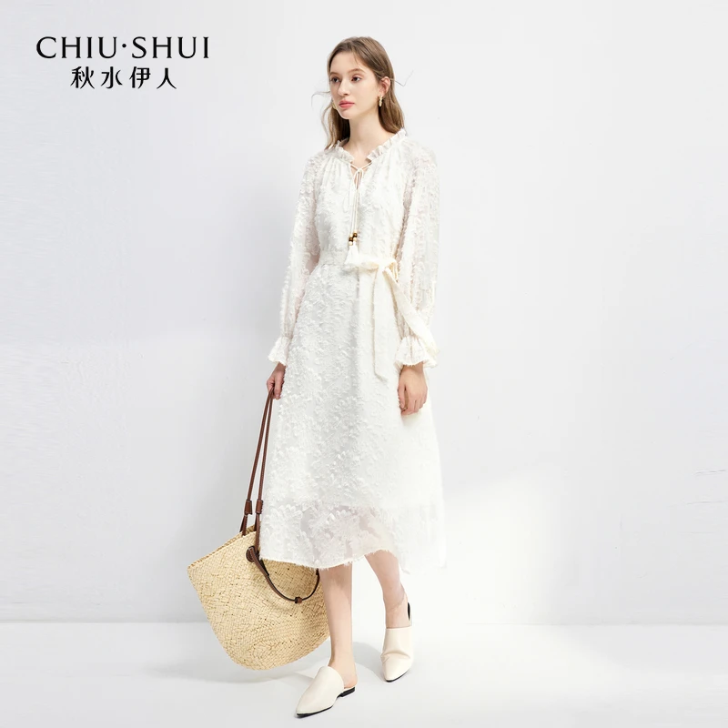 【许半夏专属】秋水伊人简约连衣裙2025年春季新款通勤显瘦裙子6251