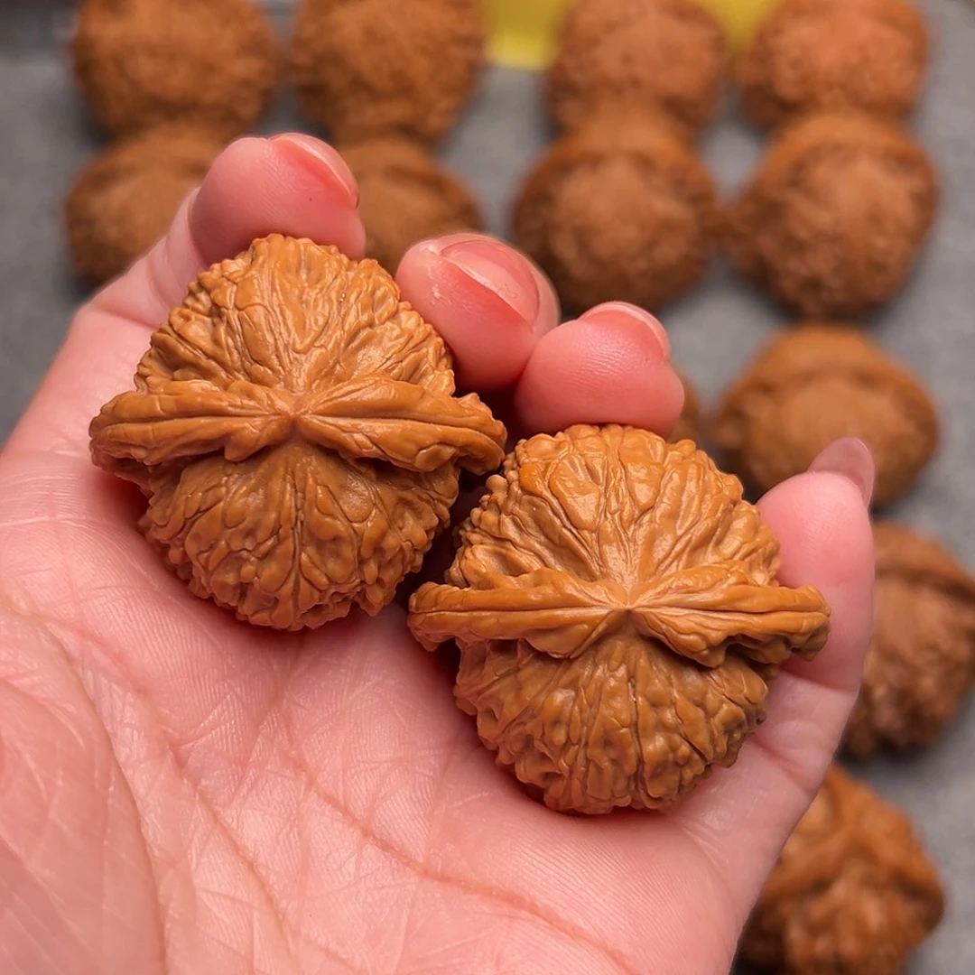 把件文玩核桃精品粗棱白狮子37全品毕业款