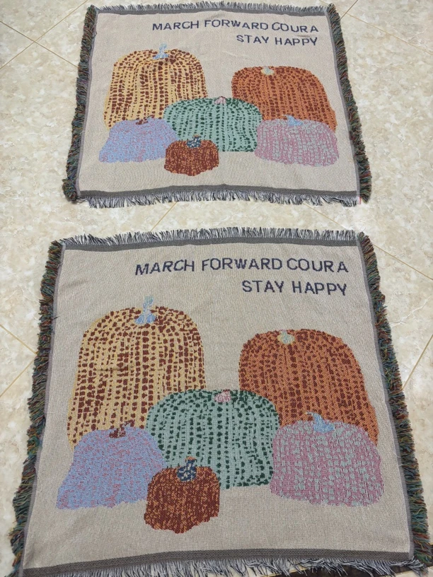 2条装南瓜沙发巾90-90单人四季通用抗磨耐脏耐用