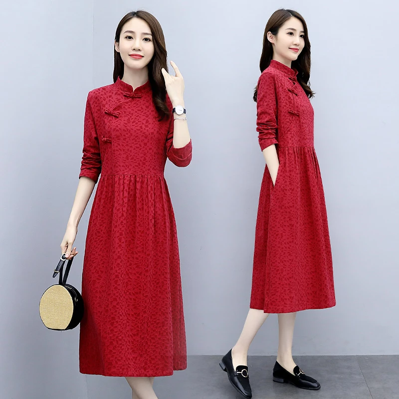 2025年春季新款时尚气质连衣裙气质优雅显瘦中长款707