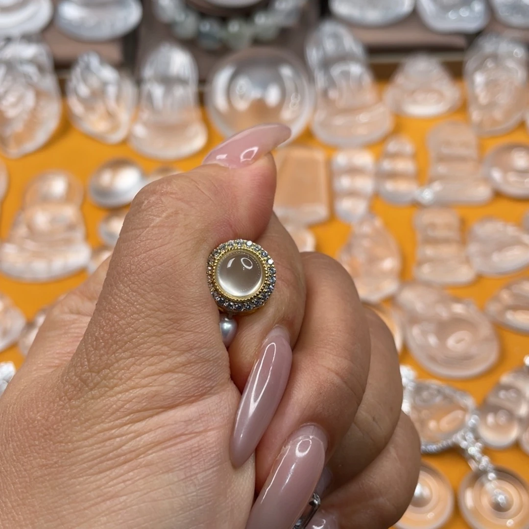 石英质玉吊坠银S925镶嵌壹*参