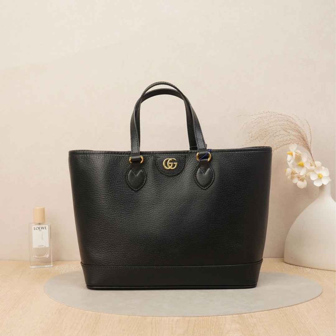 95新 GUCCI/古驰 古驰ophidia托特包mini黑金牛皮/DS047728
