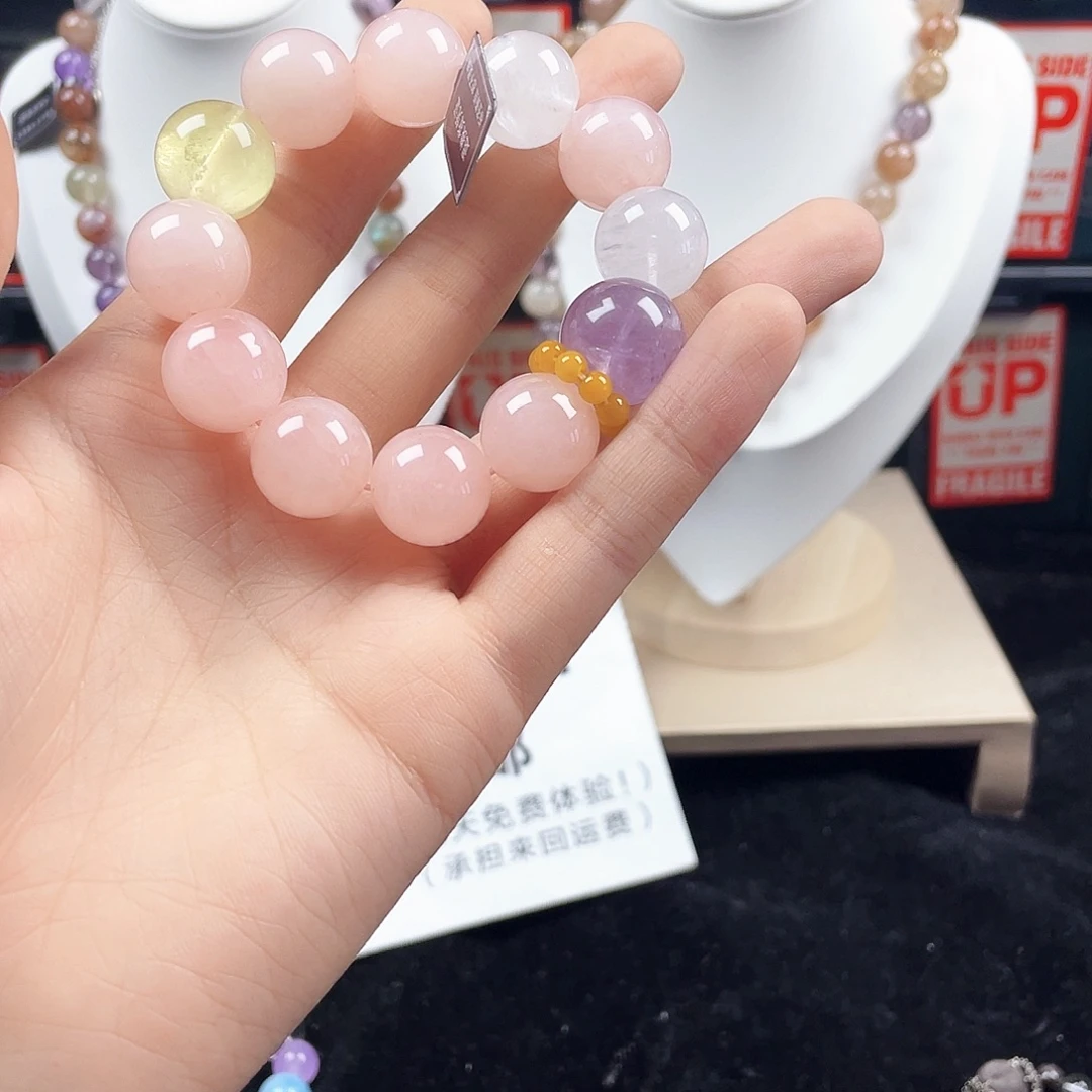 银S925镶嵌烟晶手链