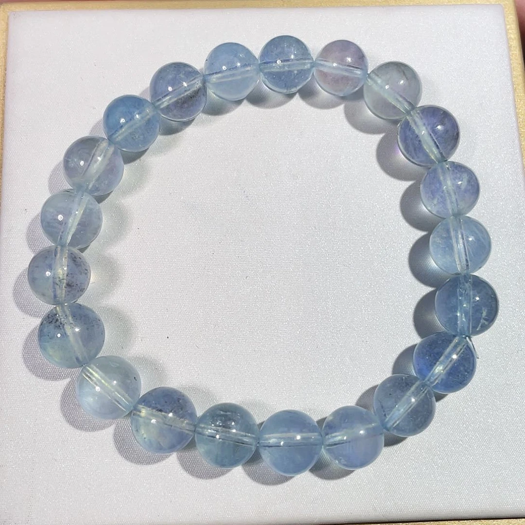 未镶嵌手串水晶9mm黑芝麻海蓝宝