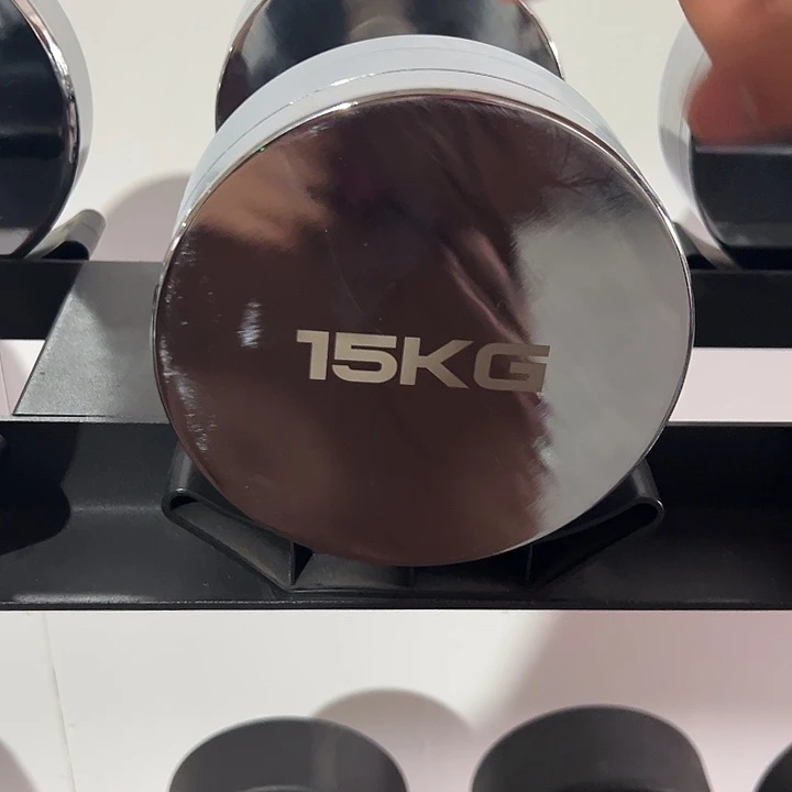 全新电镀纯钢老款15公斤哑铃一对
