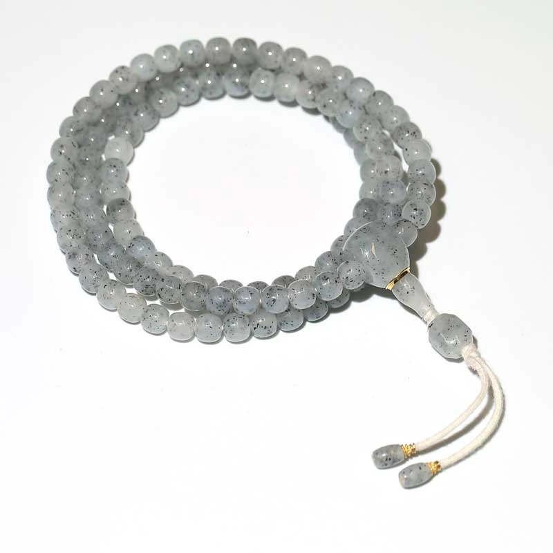 【pjy828-22】和田玉点墨青花108珠串7*6mm PJY-YS-232(JY15)