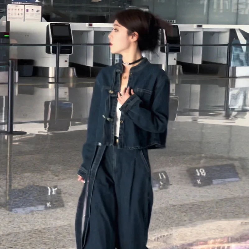 25新中式复古显瘦网红日常休闲百搭外套裤子气质国风套装日常春秋