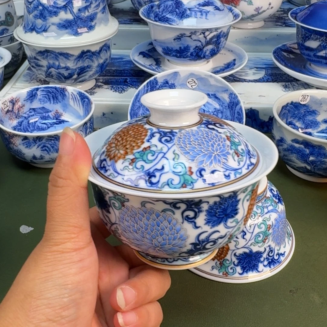 景德镇纯手绘茶具具圆圆298