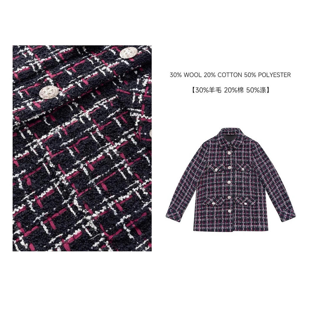 欧洲站2025春季新款小众百搭洋气减龄羊毛翻领简约小香风外套