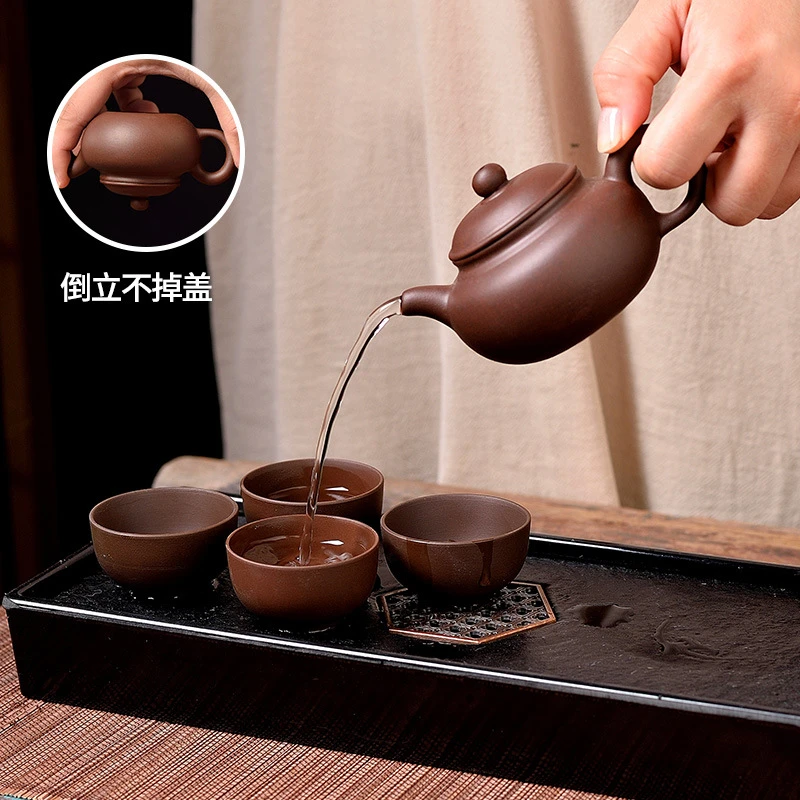 一壶配4杯宜兴紫砂壶小号泡茶壶功夫茶具朱泥西施仿古手工可断水