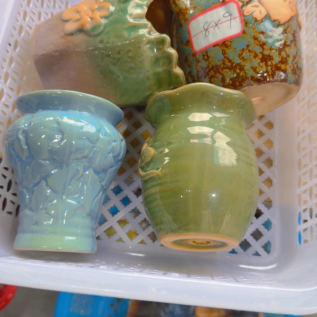 紫砂花盆粗陶精雕
