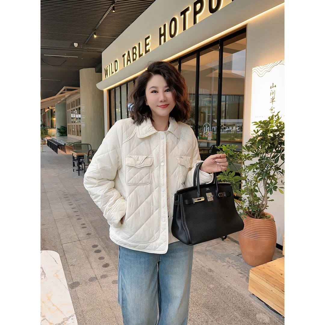 微胖女装【奔赴冬季】冬天外套女棉服保暖菱格翻领高颜值百搭929