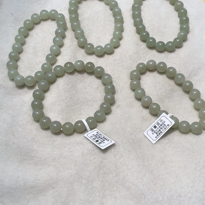 和田玉未镶嵌手串新疆且末青白卡10柔光多样性拍一发一