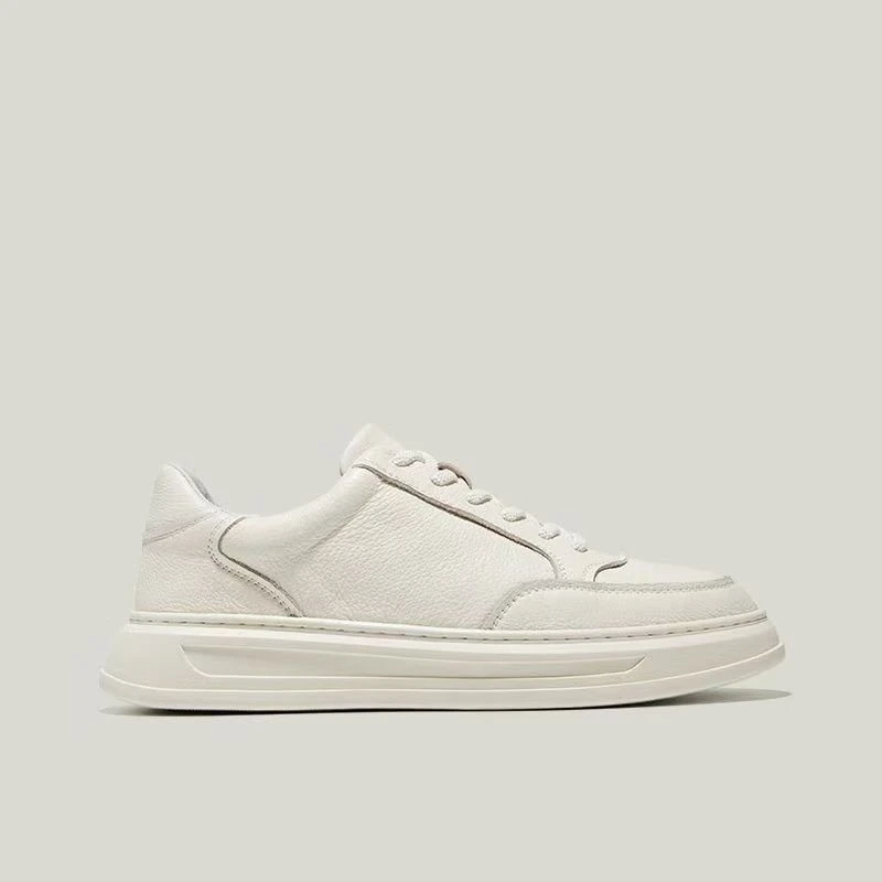 四季新款通用百搭经典复古潮流增高厚底真皮轻便板鞋男款