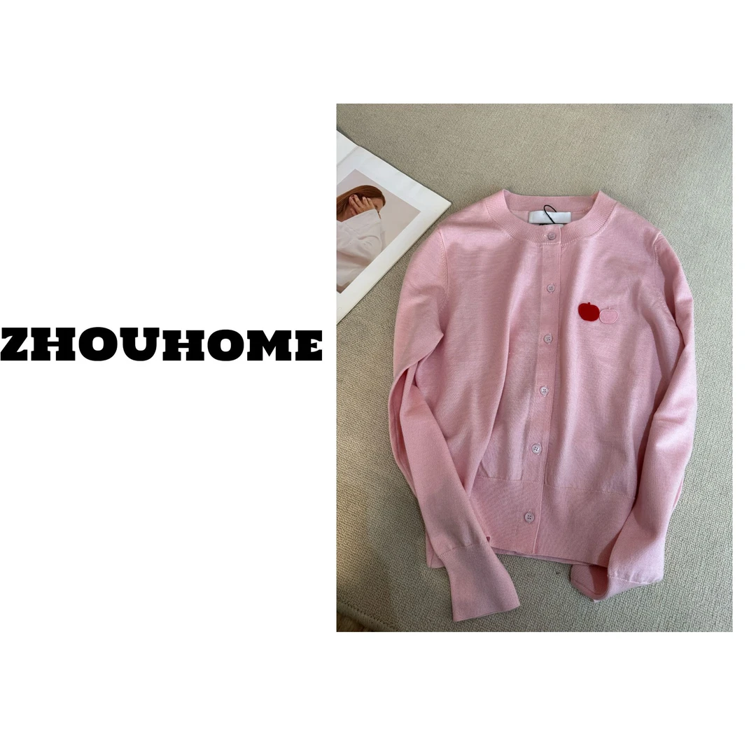 【周周服饰】设计感刺绣减龄针织开衫女春季2025新款