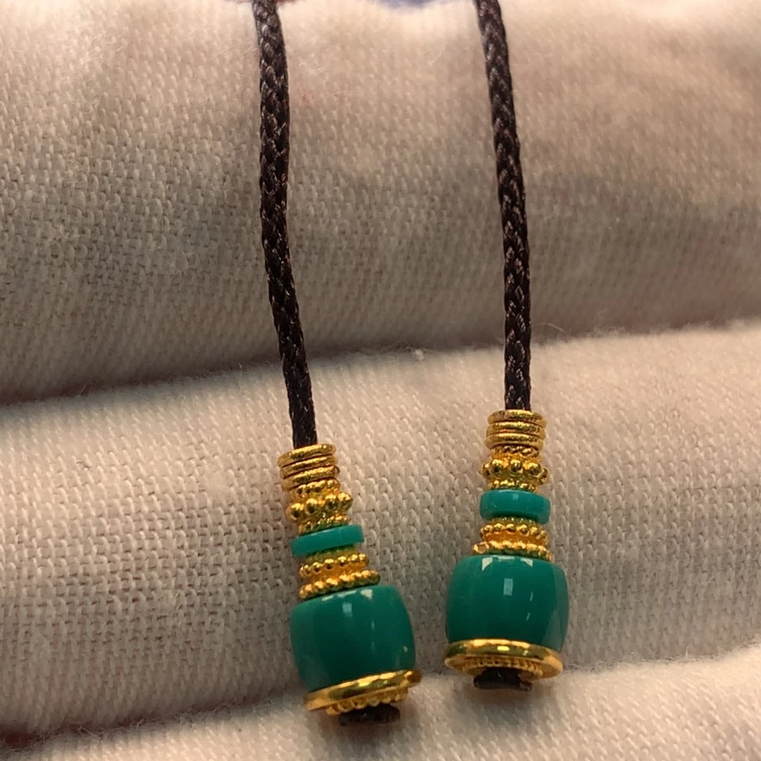 绿松石18K金镶嵌配饰j