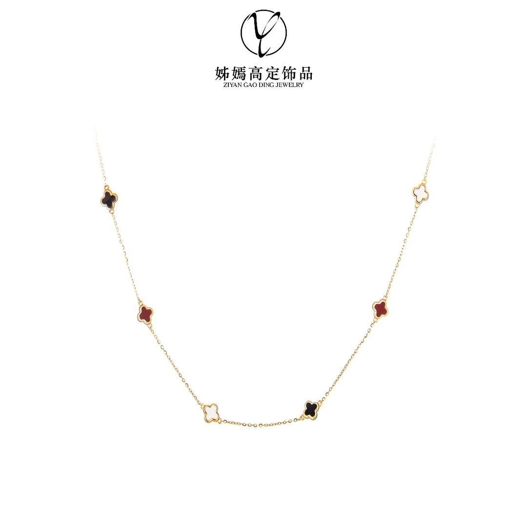 链子925银 大嫂原创同款定制项链小众轻奢四叶草手工定制气质