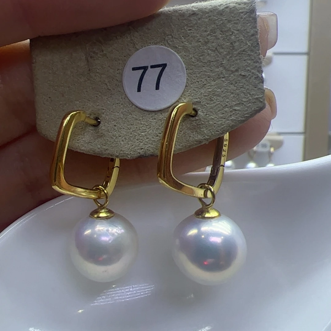 淡水珍珠耳饰银S925镶嵌