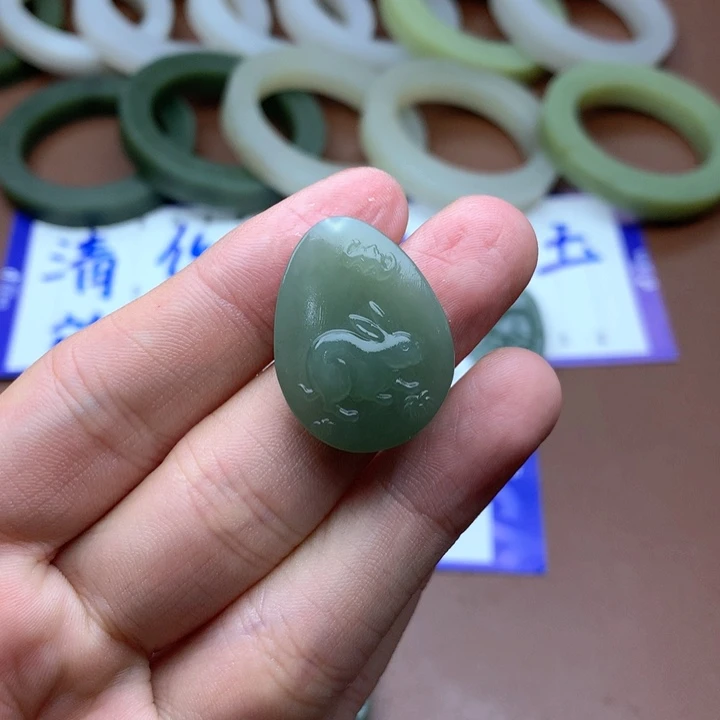 和田玉珠宝半成品未镶嵌小*