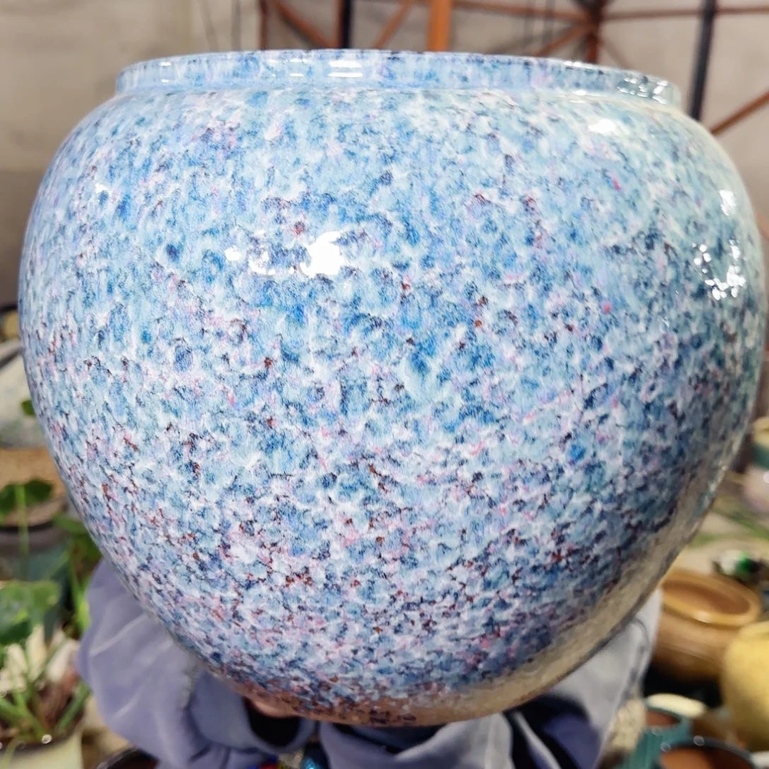 紫砂花盆高27口23