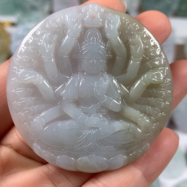 颈饰未镶嵌翡翠千手观音福利