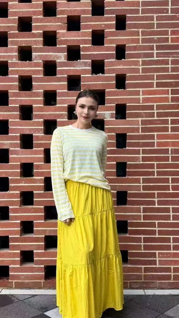 长袖条纹休闲风宽松型T恤气质针织【2805】