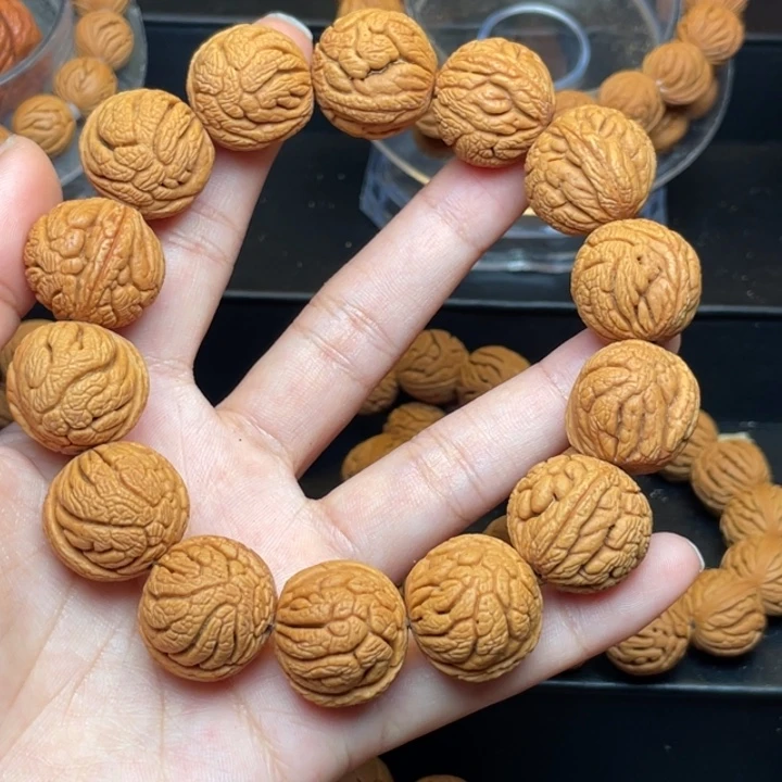 桃核手串金丝龙珠20