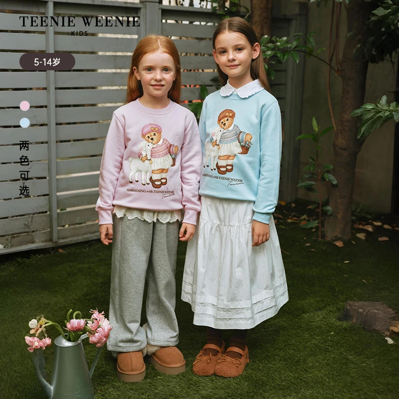 TeenieWeenie Kids小熊童装25秋冬印花加绒套头卫衣TKMA258T66I