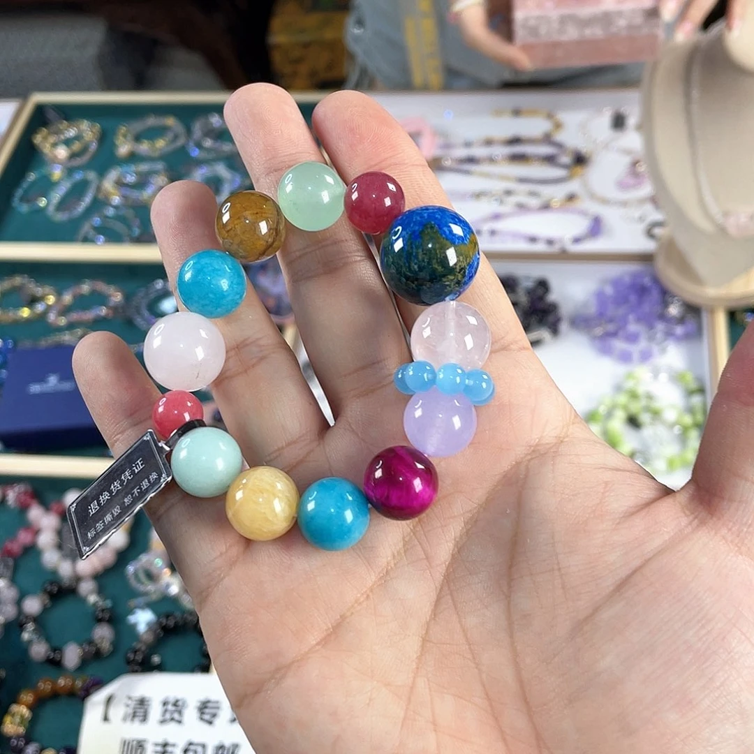水晶手链银S925镀金镶嵌