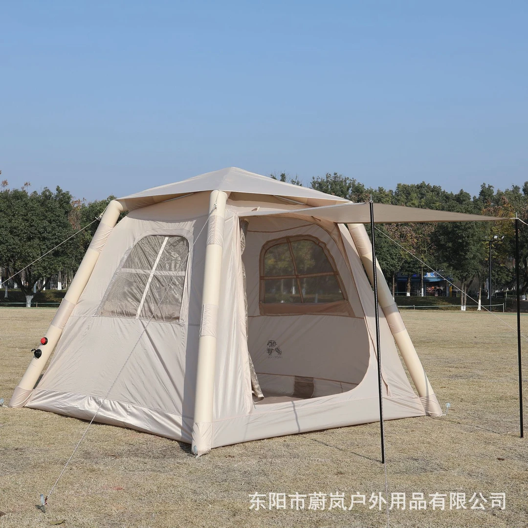 充气帐篷户外露营全自动野外折叠小屋防暴雨加厚野营过夜冬季保暖